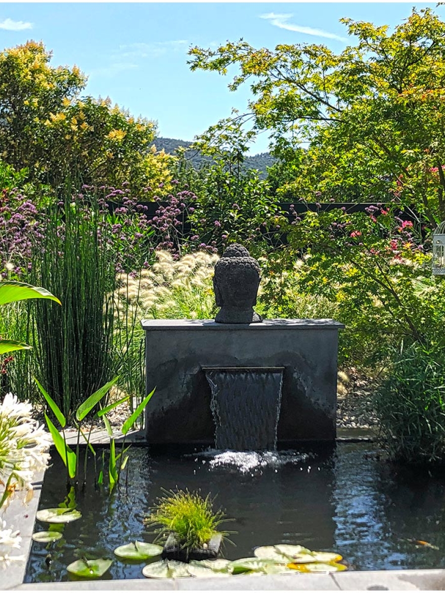 Atelier Naudier Architecte Paysagiste Concepteur Montpellier Aix En Provence Bassin Zen Lame Deau Jardin Exotique Mediterranneen Creation Et Amenagement Jardin